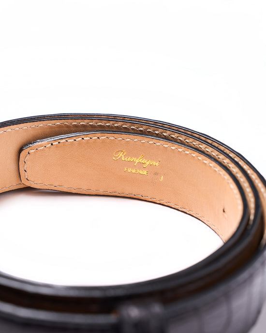 Belt - Black crocodile - Gold buckle