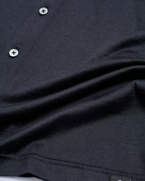 Long sleeve silk and cotton jersey shirt - Black