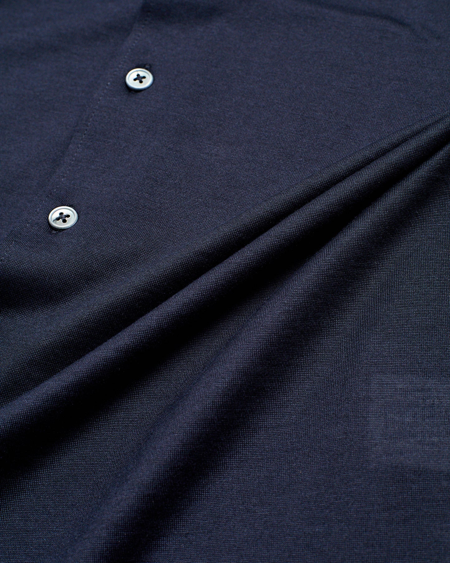 Long sleeve silk and cotton jersey shirt - Midnight blue