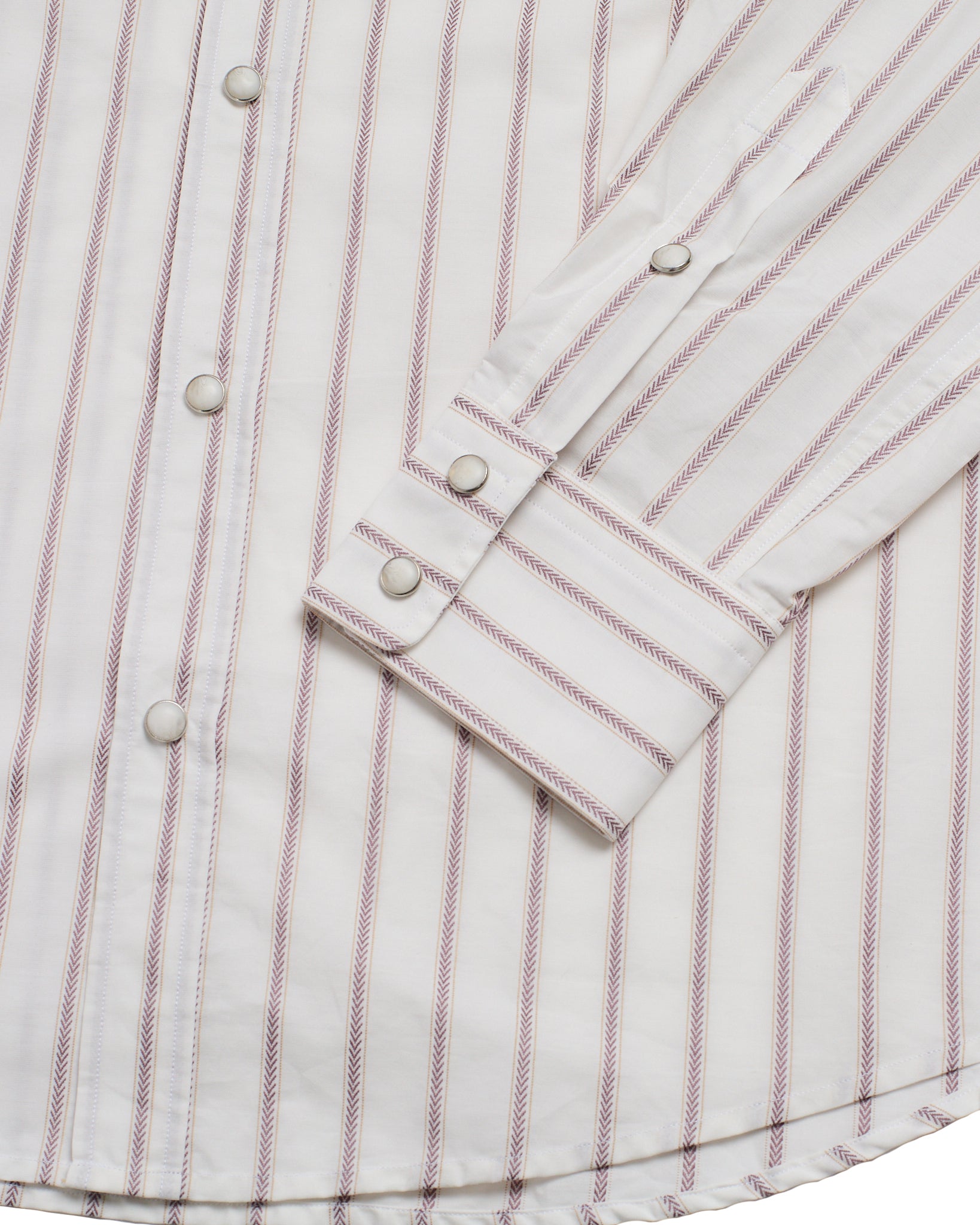 Western shirt - White with brown stripe Cotton