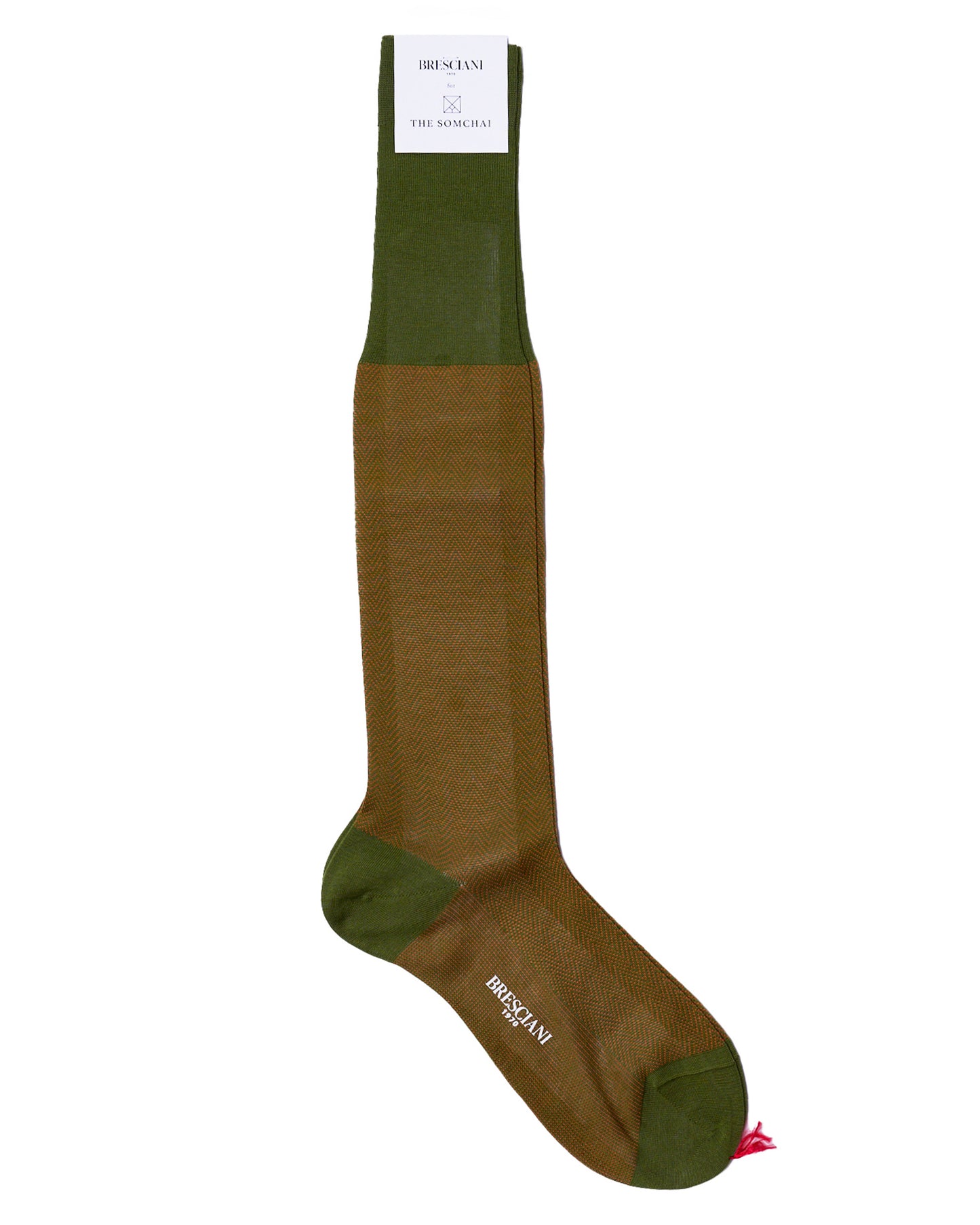 Knee length socks - Herringbone cotton - Faida Senape