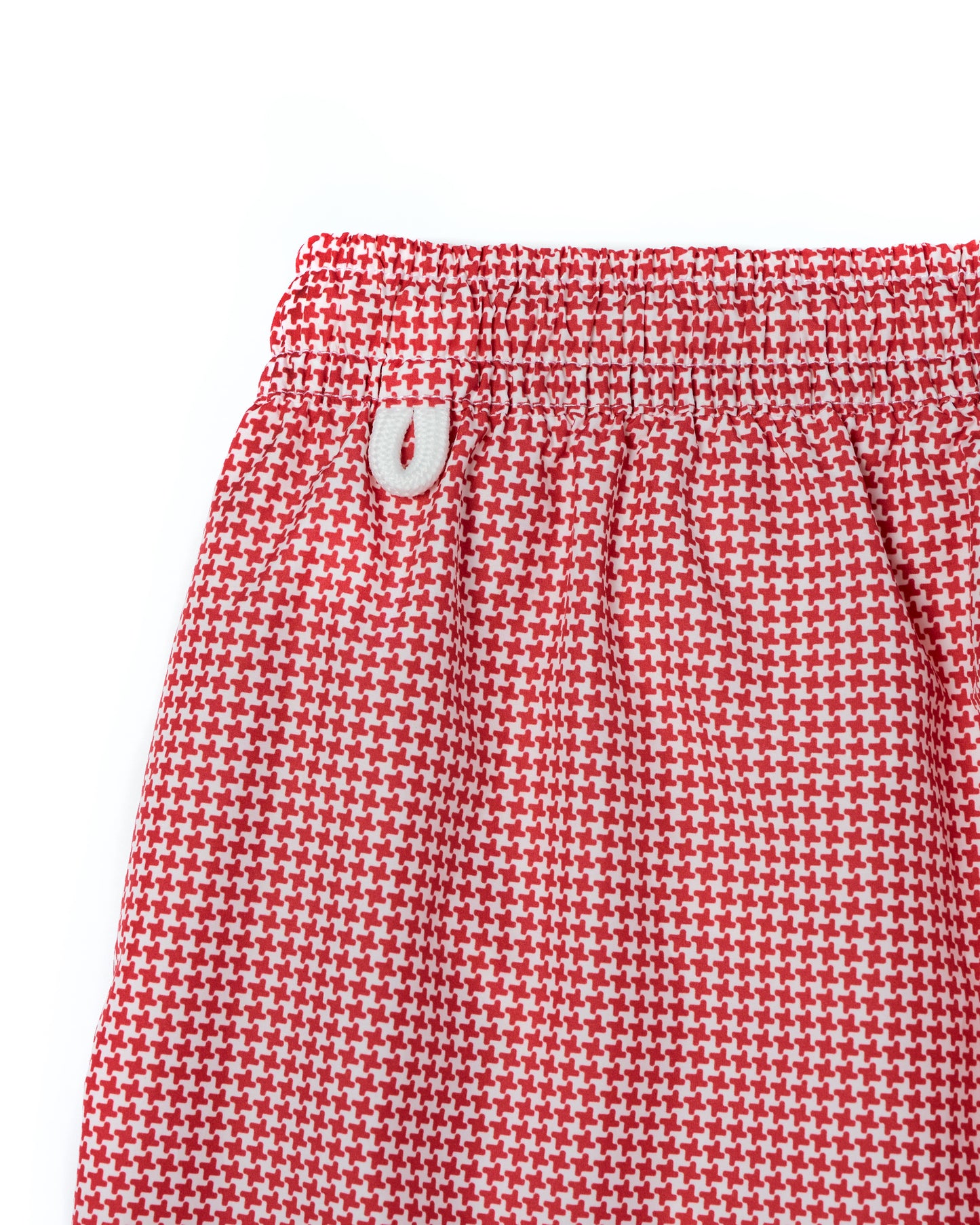 Printed square motif swim shorts - Red