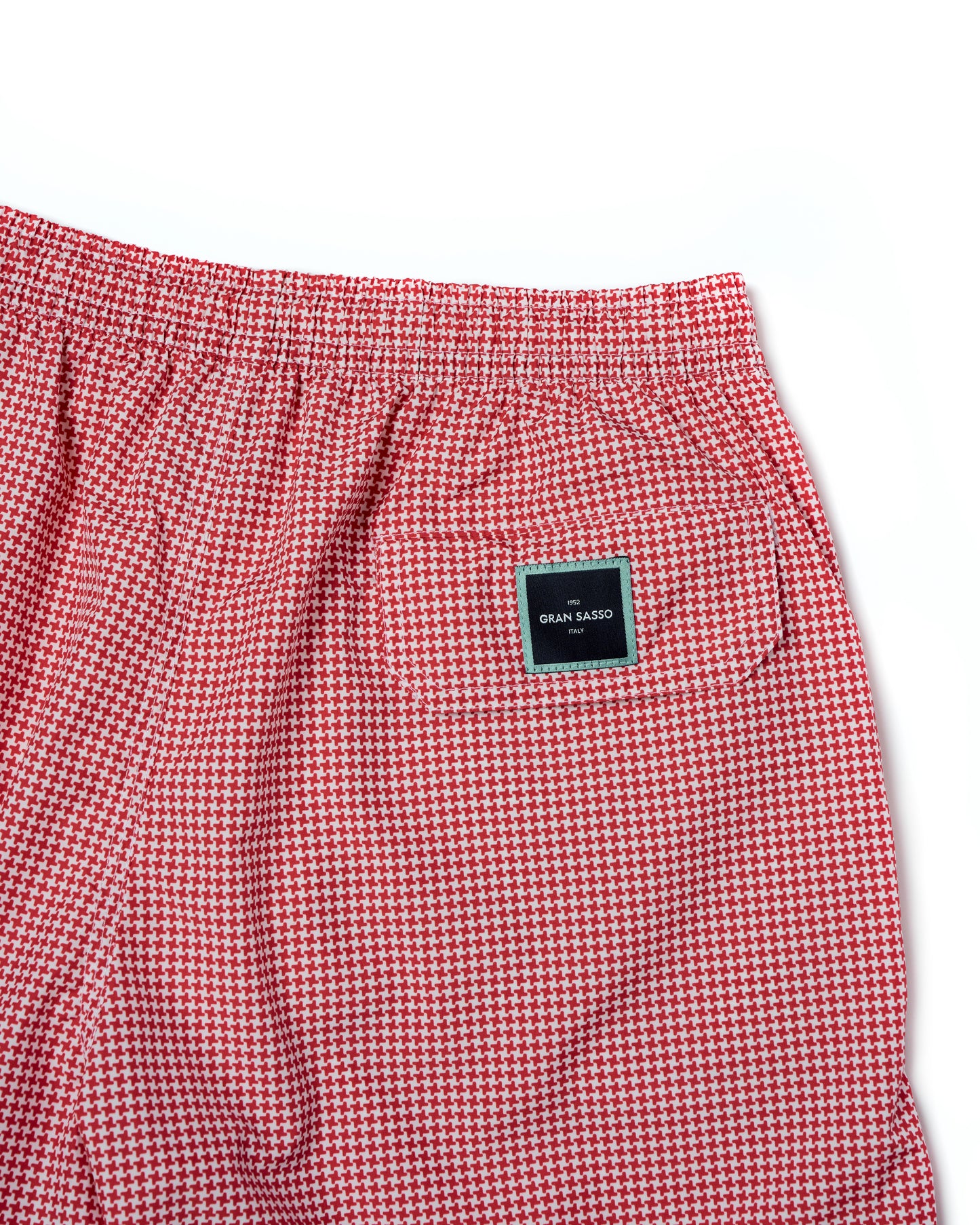 Printed square motif swim shorts - Red