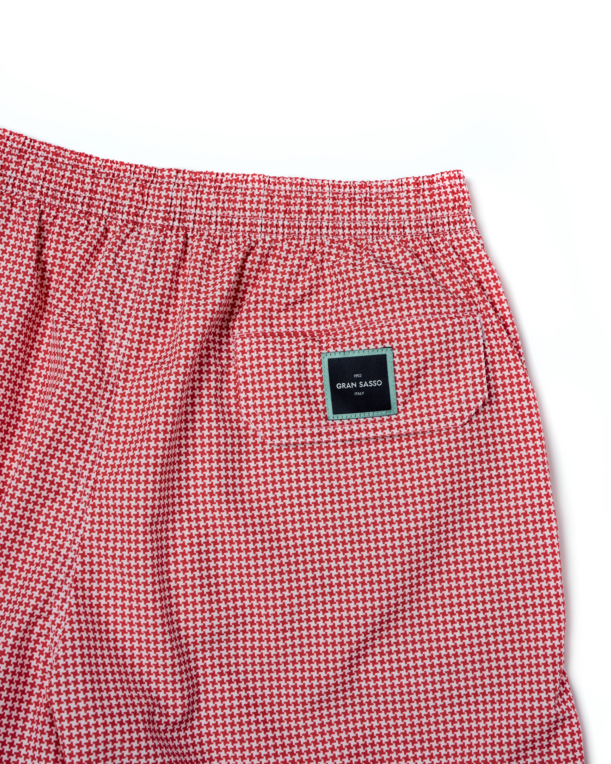 Printed square motif swim shorts - Red