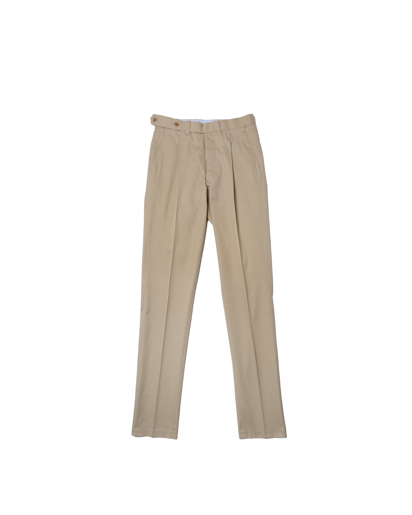 Light weight cotton trousers - Single pleat trousers - Beige