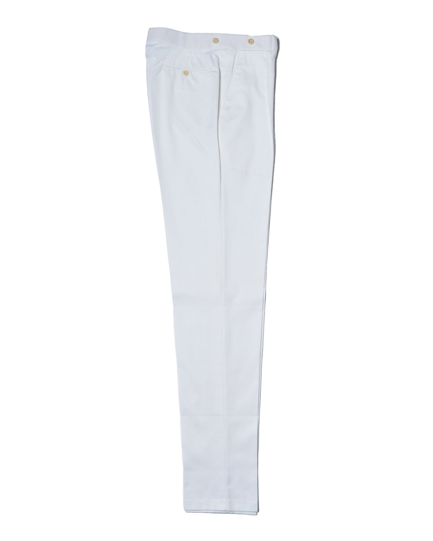 Light weight cotton trousers- Single pleat trousers - White