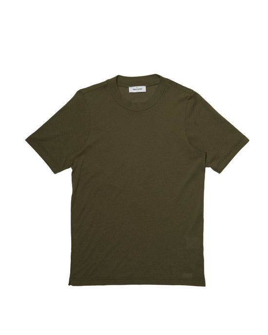 Crewneck pique cotton - Olive green