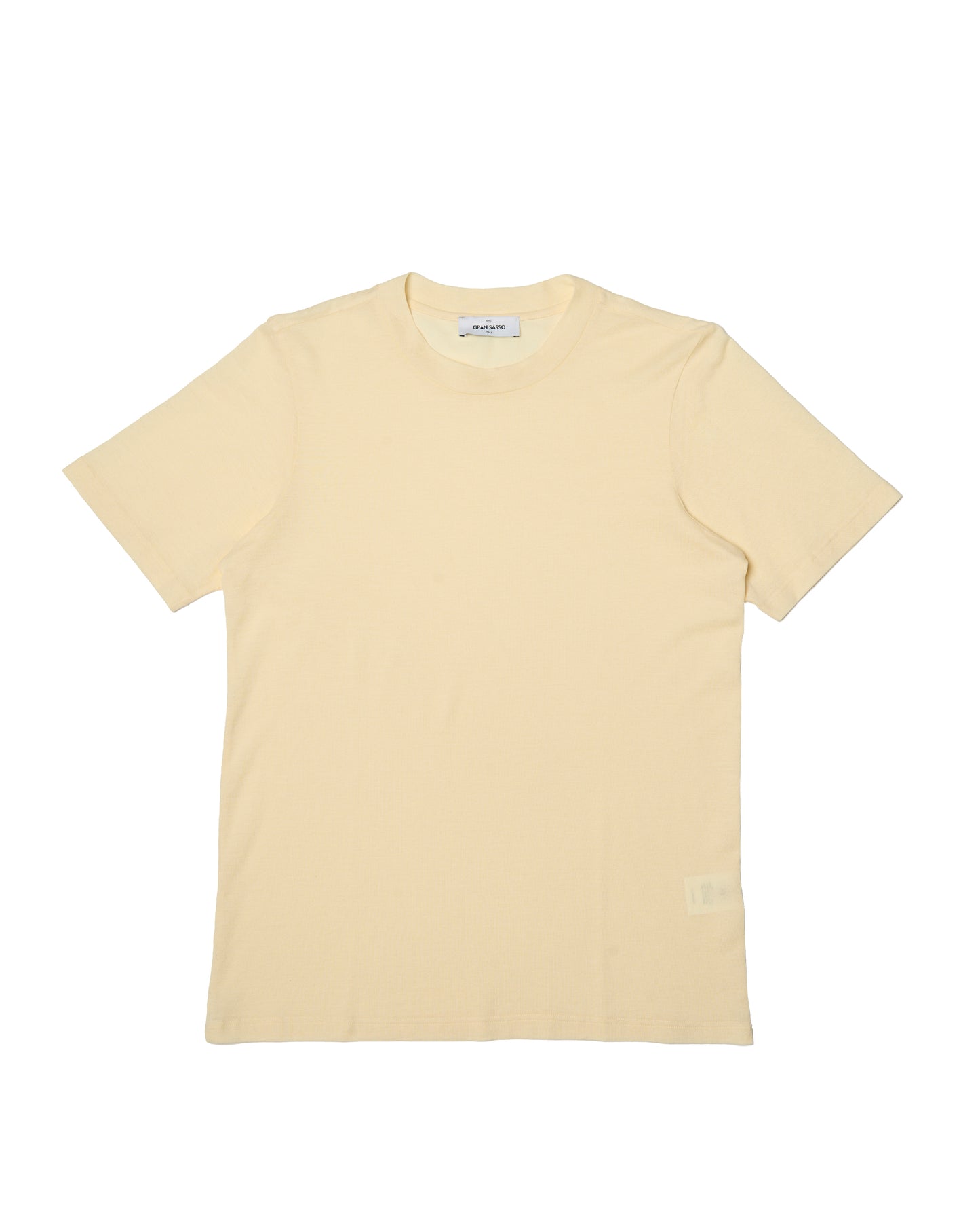 Crewneck pique cotton T-shirt - Pale yellow