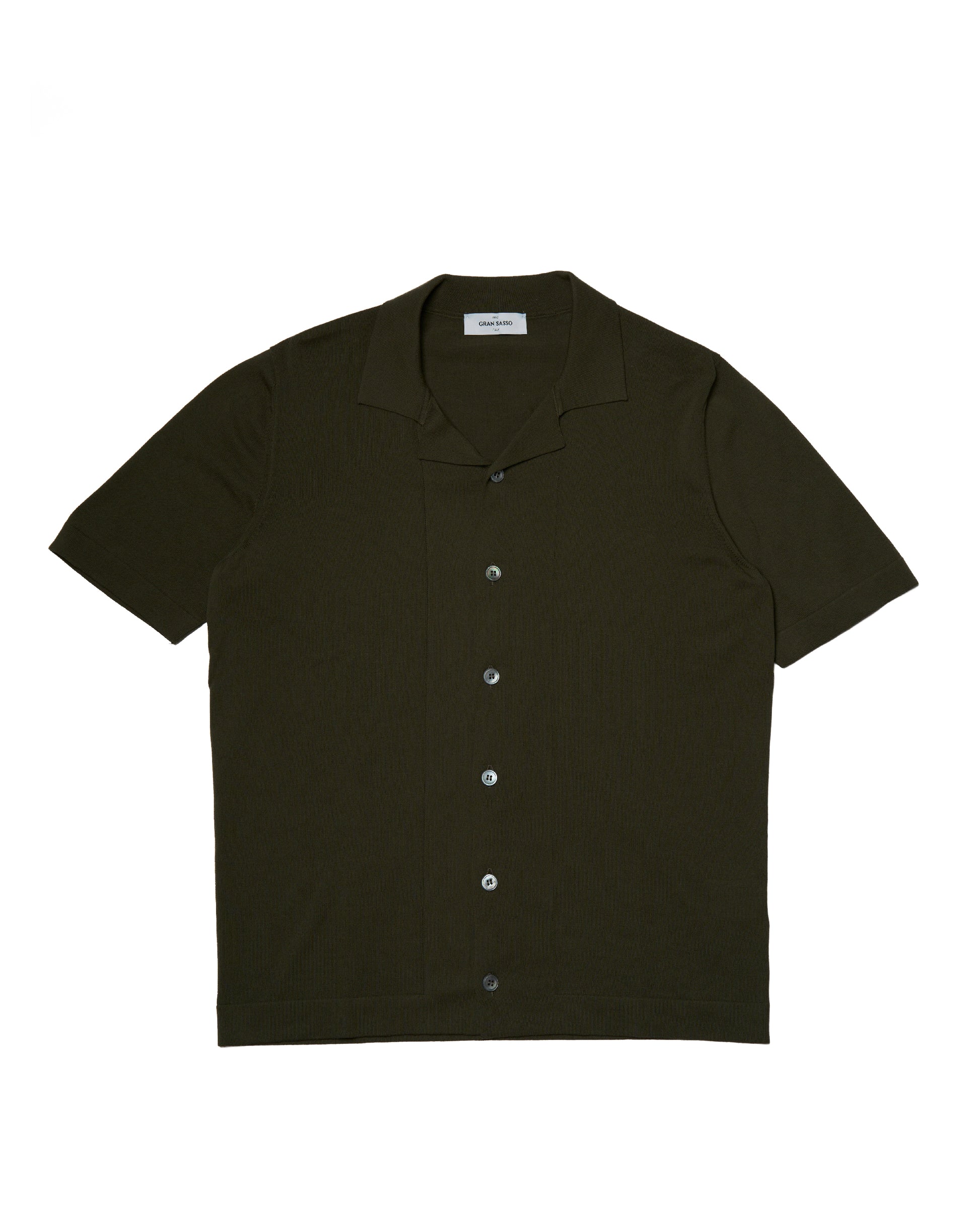 Knitted cotton shirt - Olive green