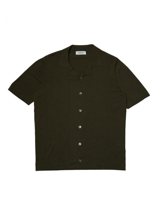 Knitted cotton shirt - Olive green