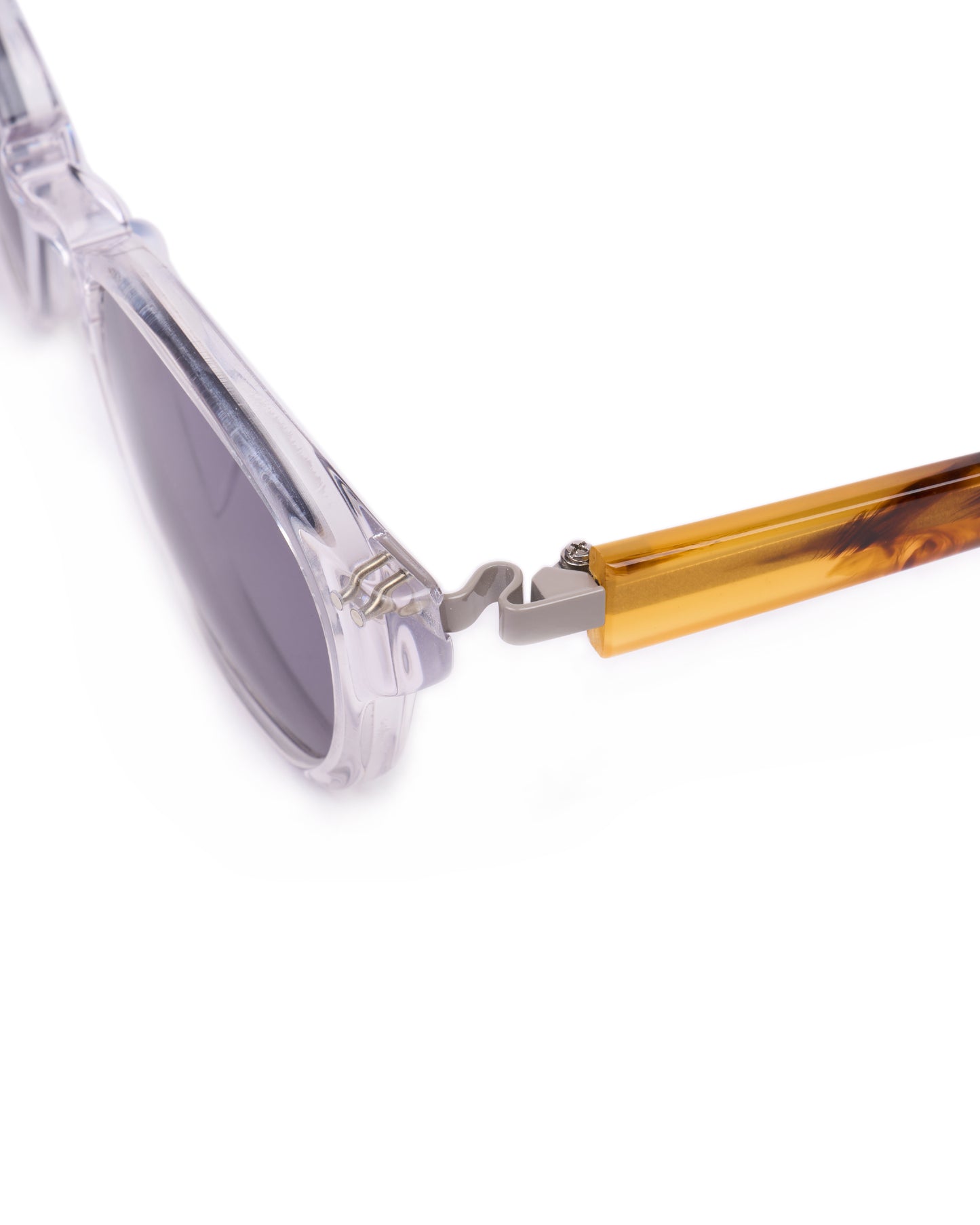 Michael model - Clear frame - Grey hinge - Amber dino arm