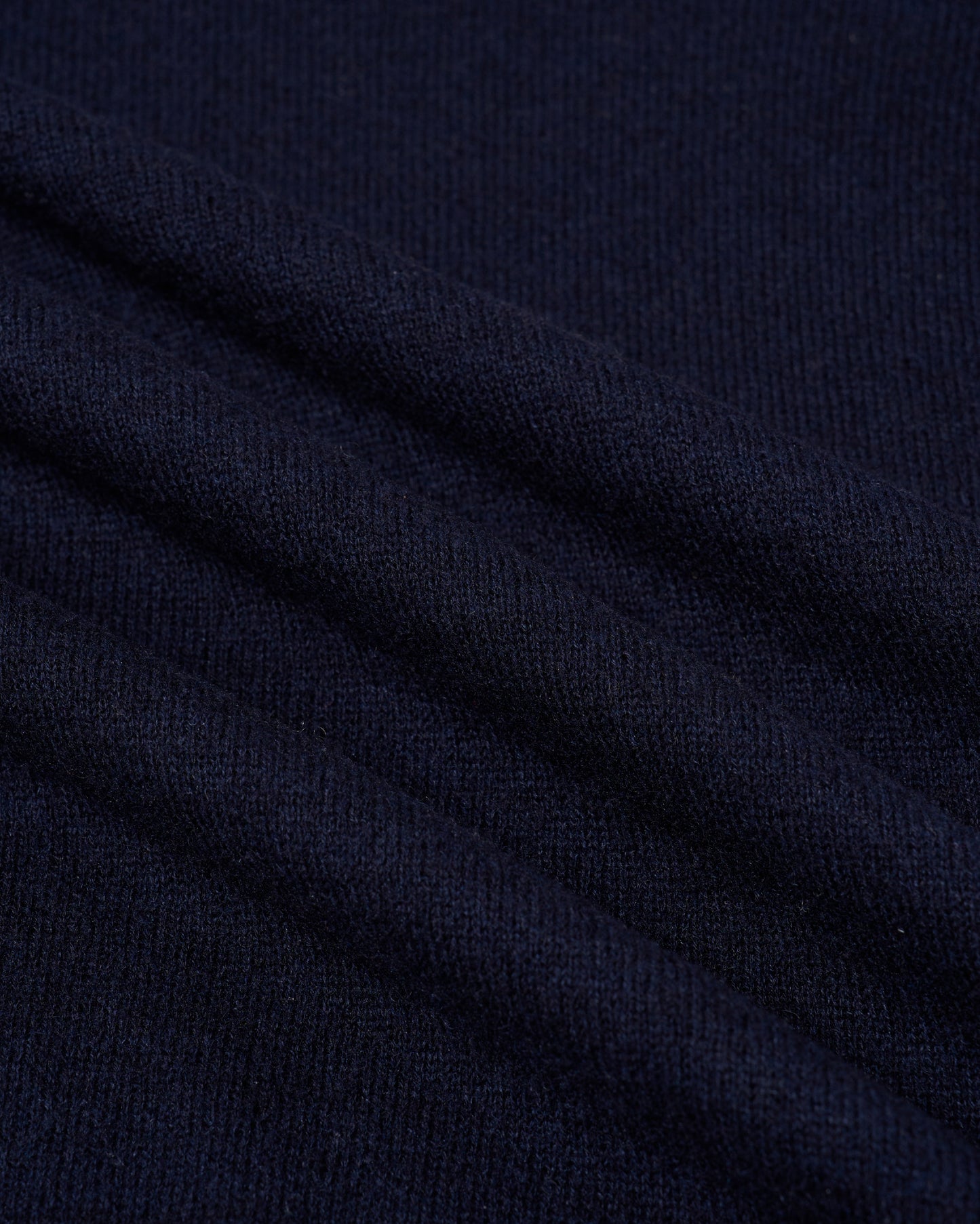 Knitted mock with zipper sweater - Navy blue - silk and cashmere