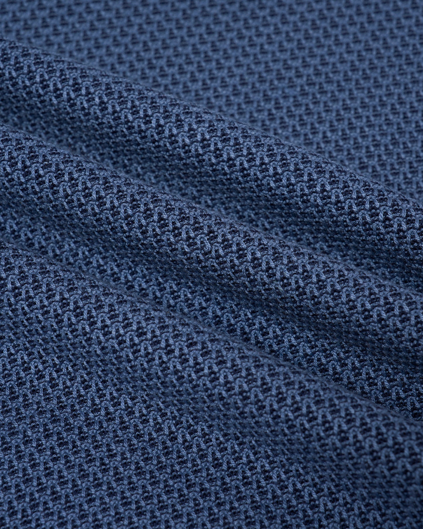 Knitted sailor polo two tone  - Navy blue and light blue - silk and cotton