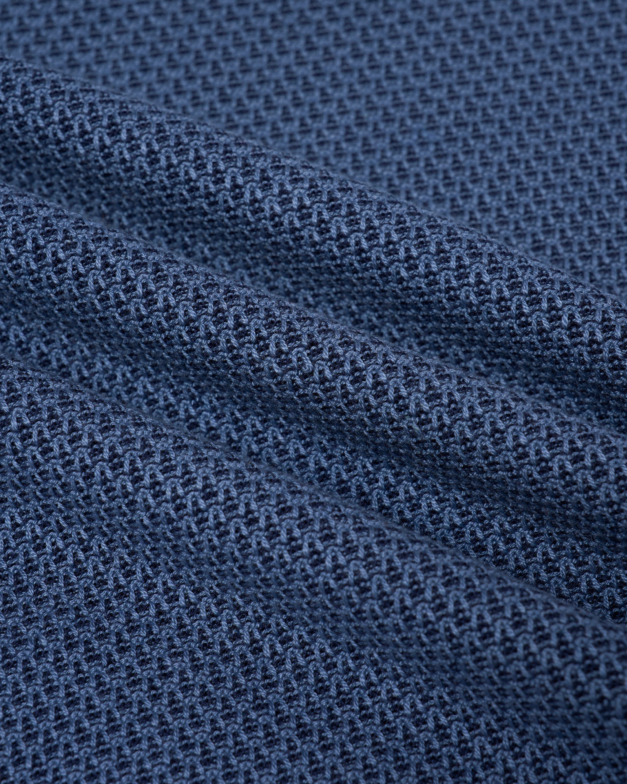 Knitted sailor polo two tone  - Navy blue and light blue - silk and cotton
