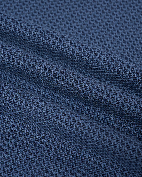 Knitted sailor polo two tone  - Navy blue and light blue - silk and cotton