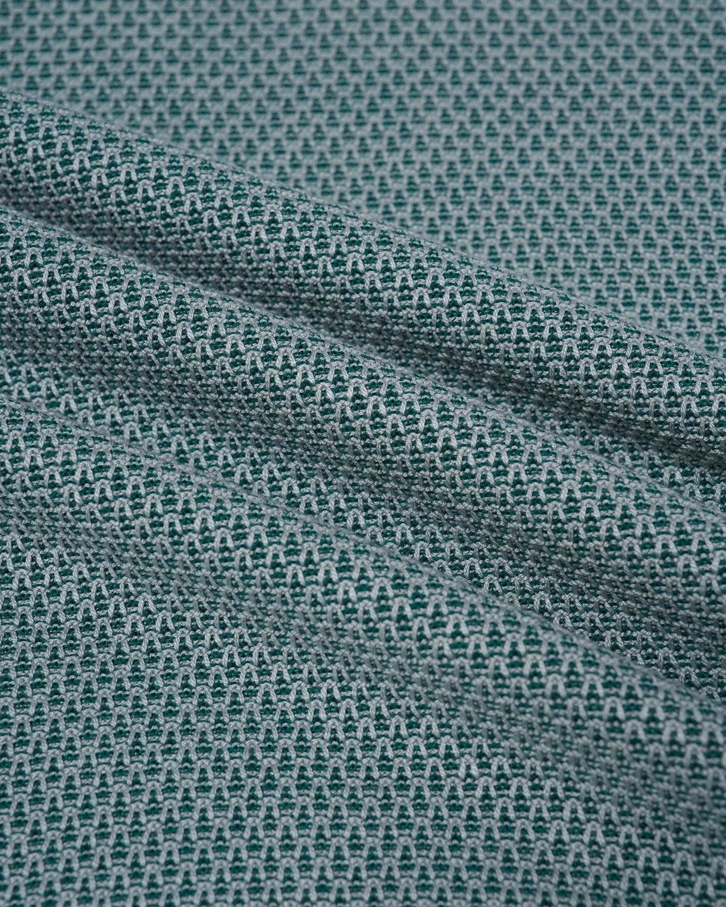 Knitted sailor polo two tone - Grey and light green - silk and cotton