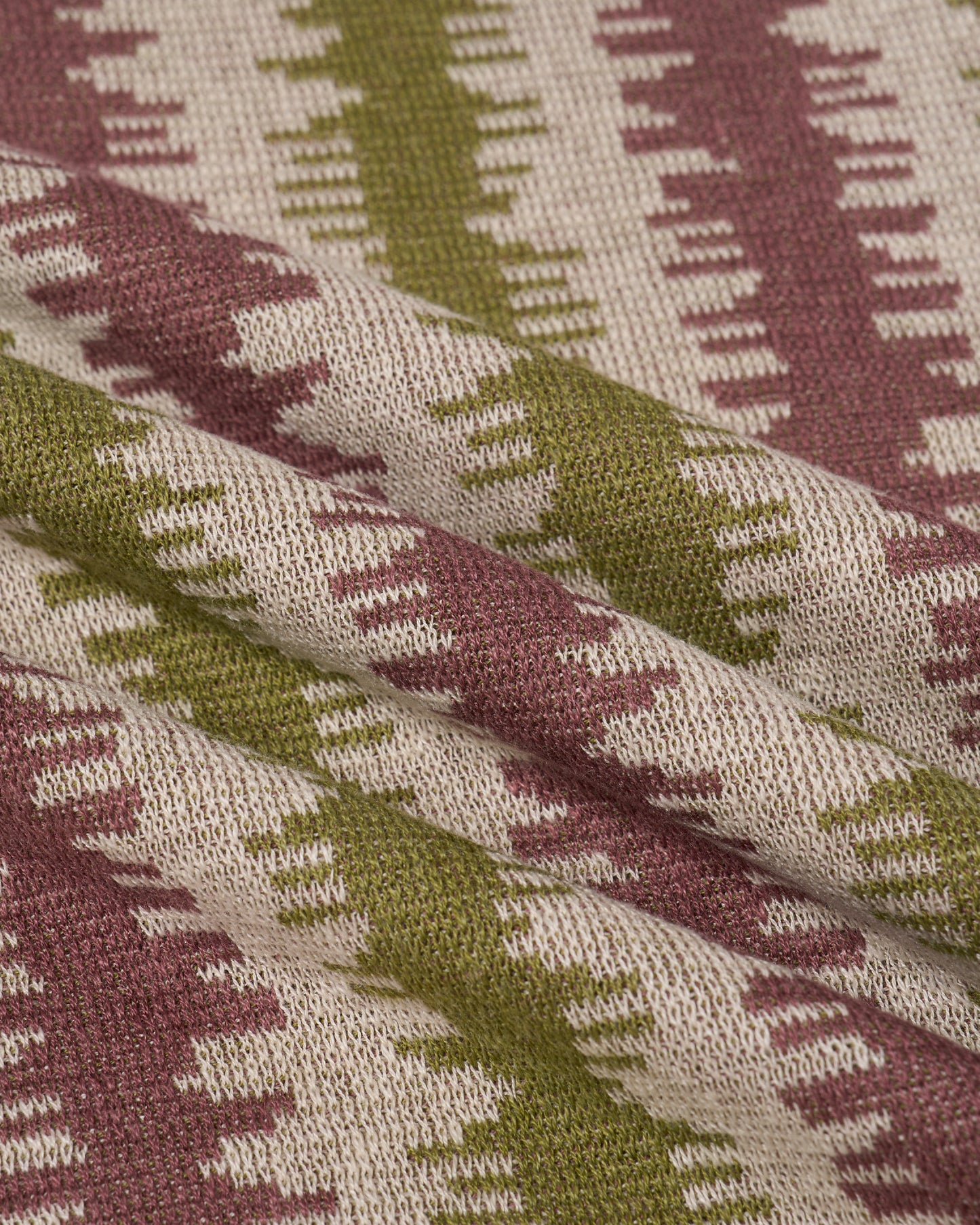 Knitted polo wave - Purple and green - silk and linen