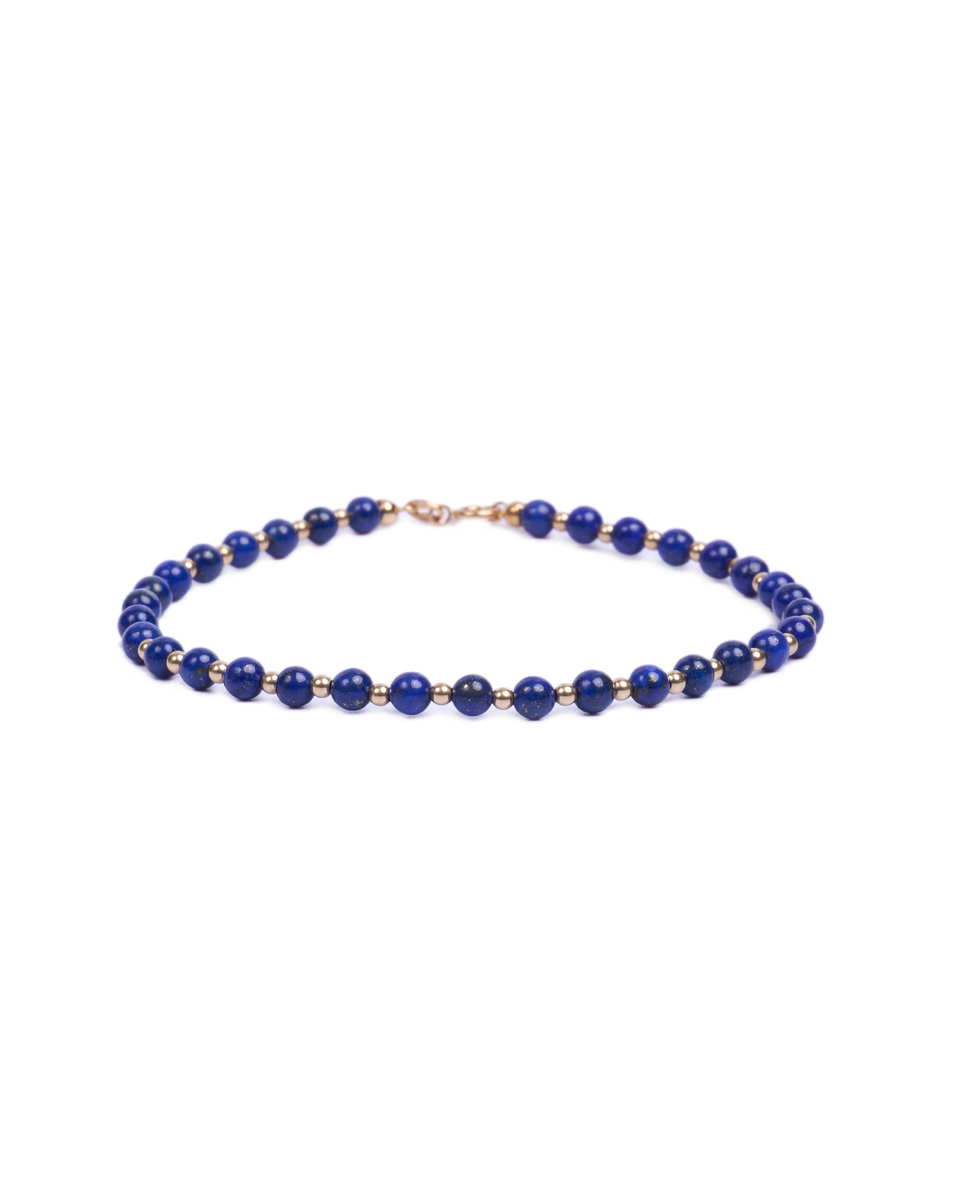 18K gold beads with Lapiz beads bracelet