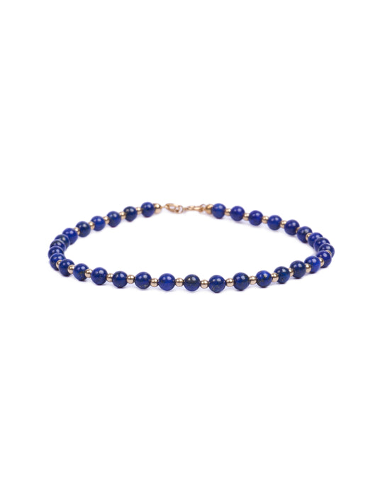 18K gold beads with Lapiz beads bracelet