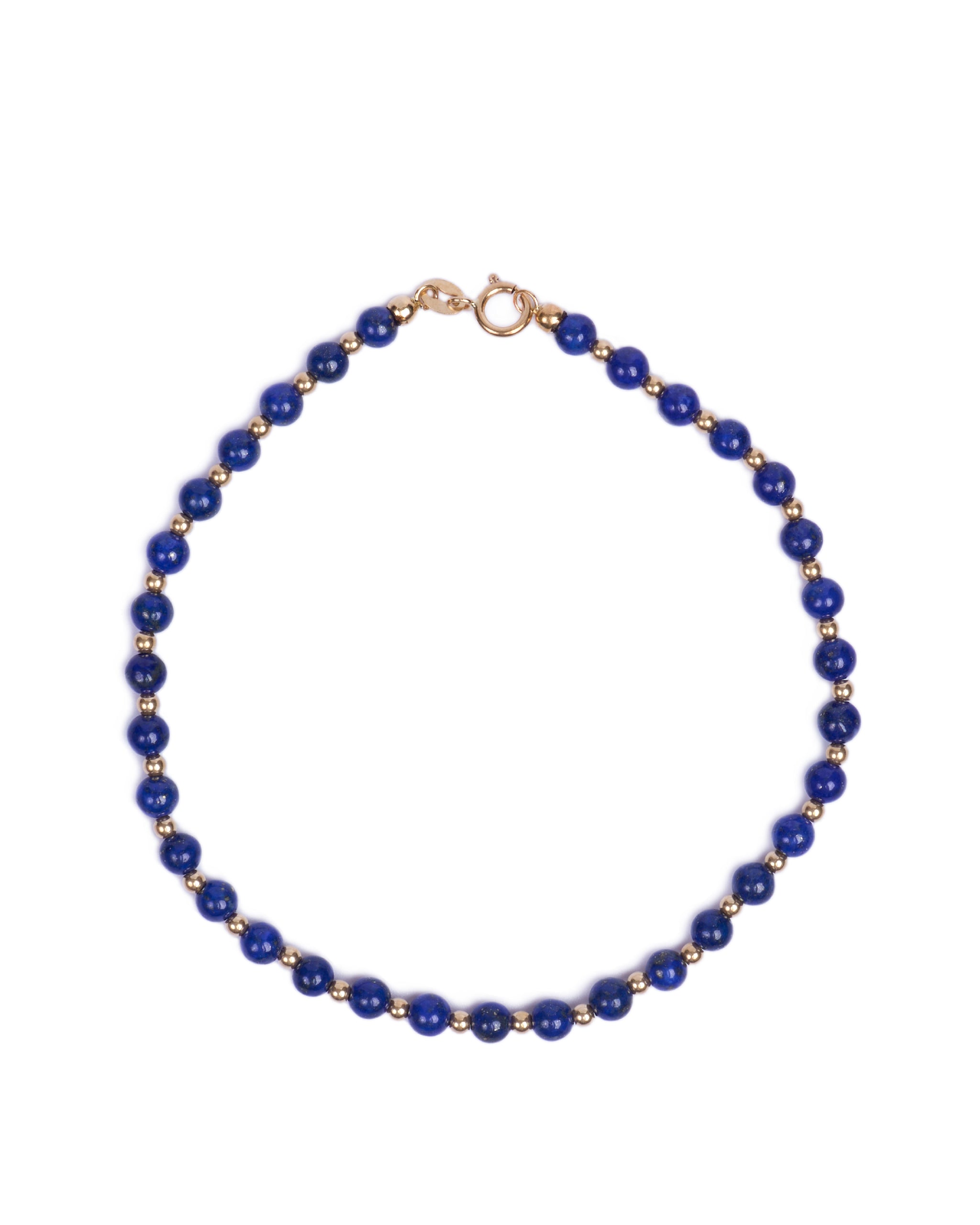 18K gold beads with Lapiz beads bracelet