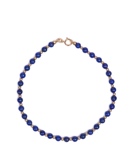 18K gold beads with Lapiz beads bracelet