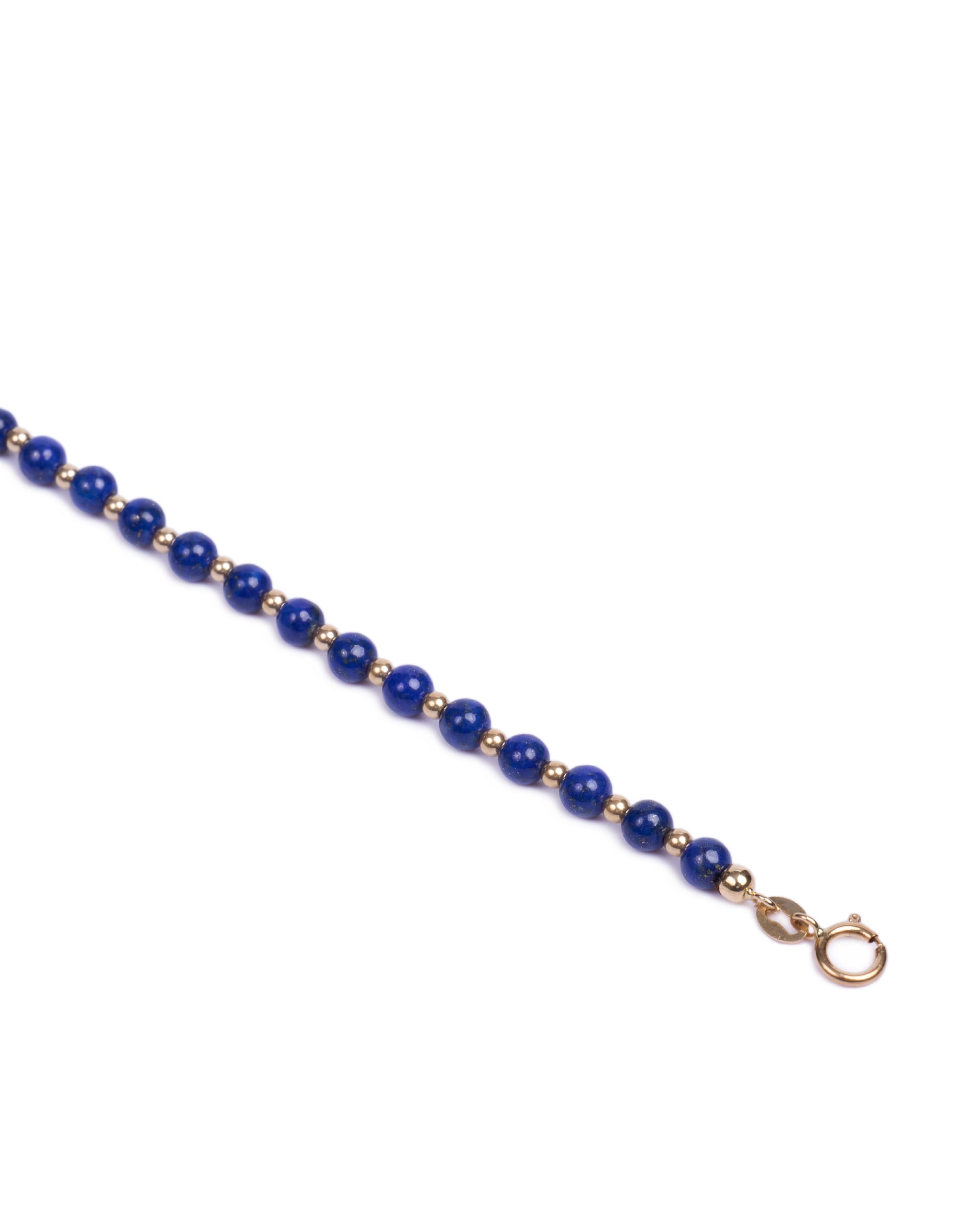 18K gold beads with Lapiz beads bracelet