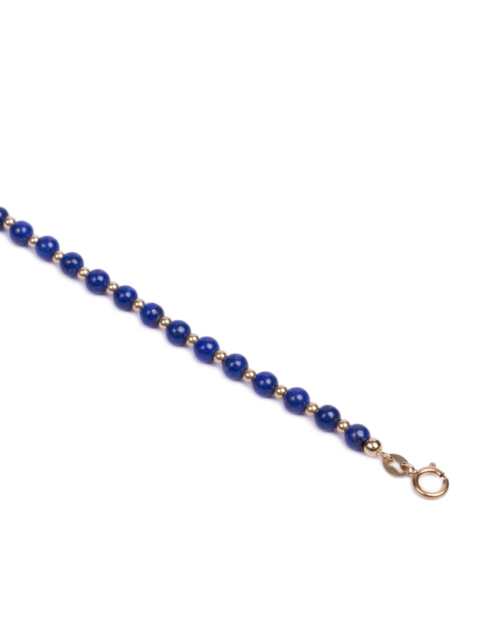 18K gold beads with Lapiz beads bracelet