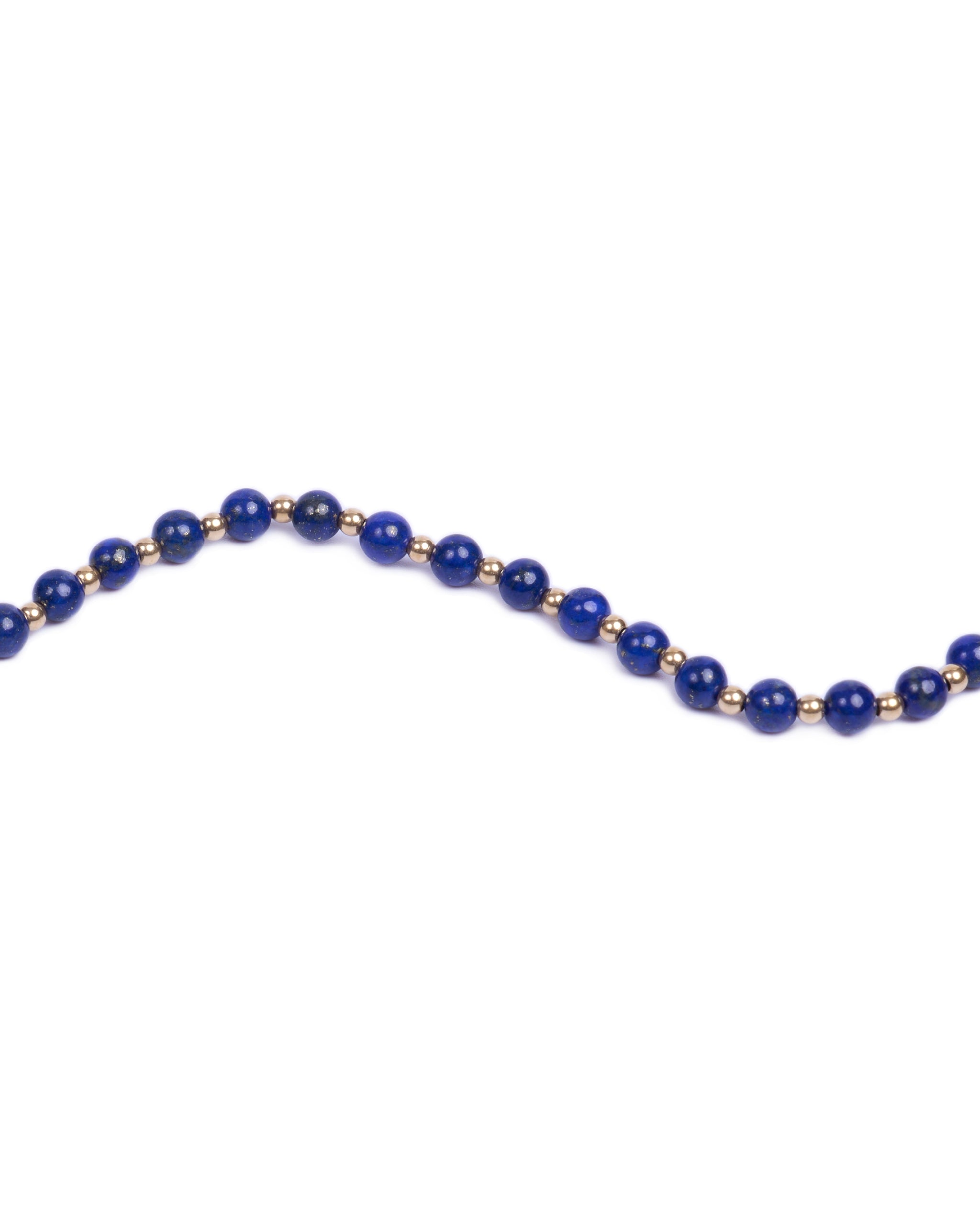 18K gold beads with Lapiz beads bracelet
