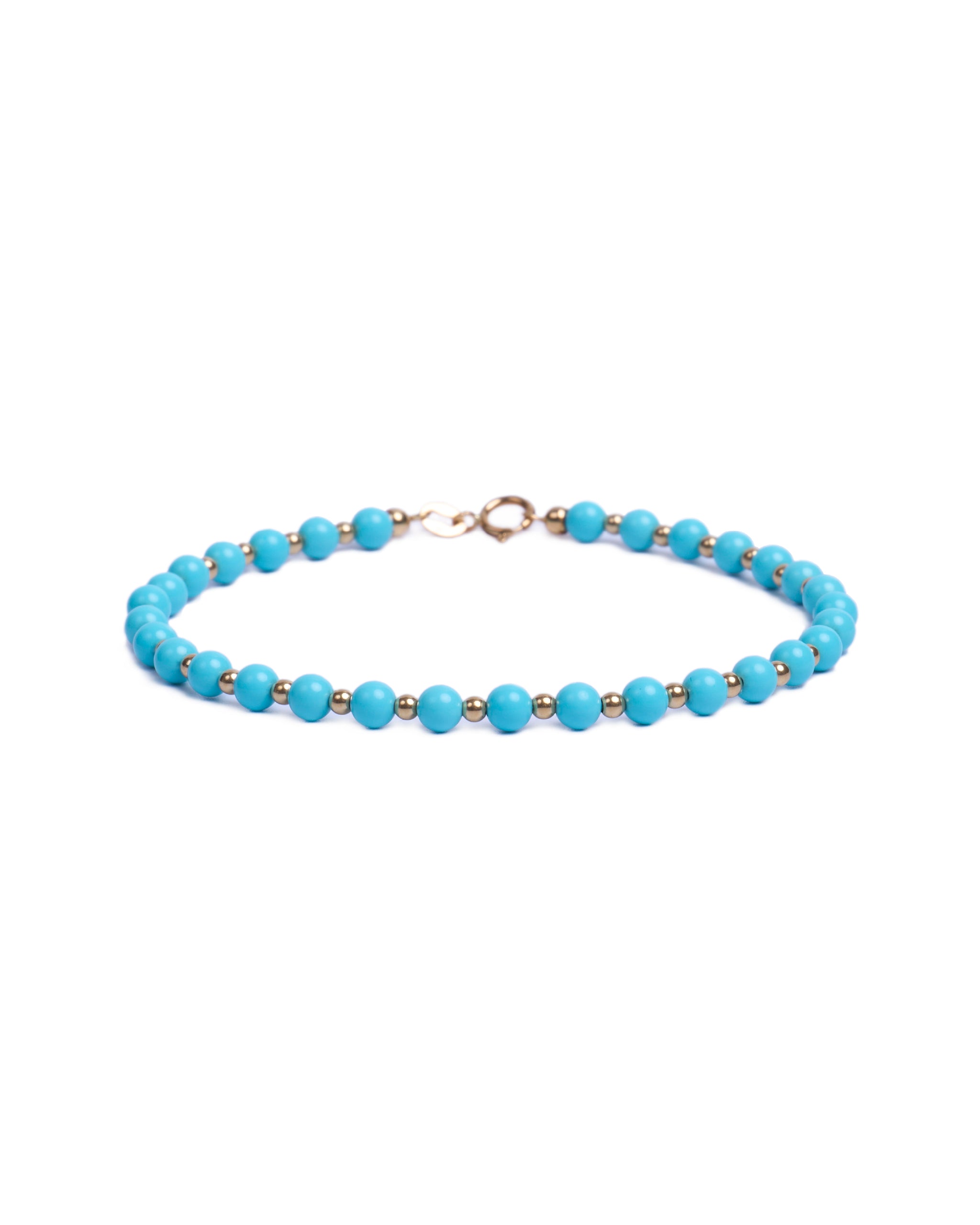 18K gold beads with Turquoise beads bracelet