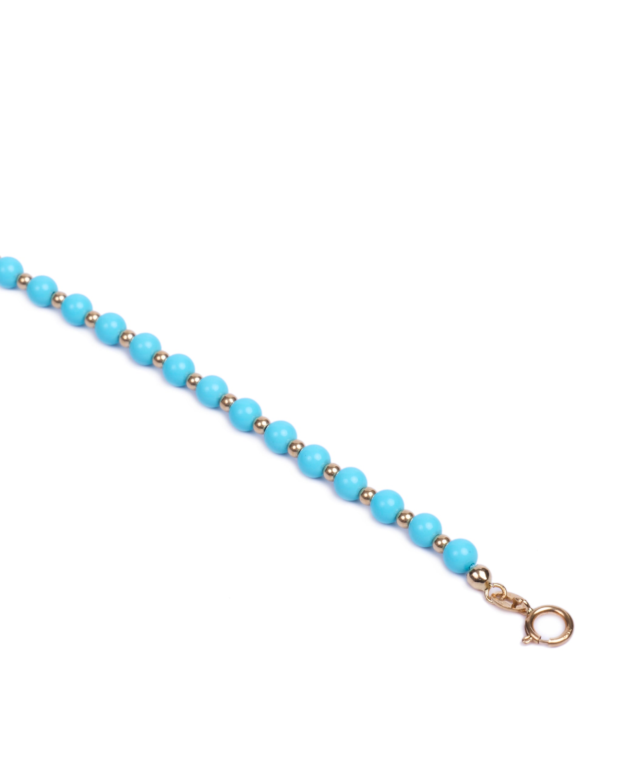 18K gold beads with Turquoise beads bracelet