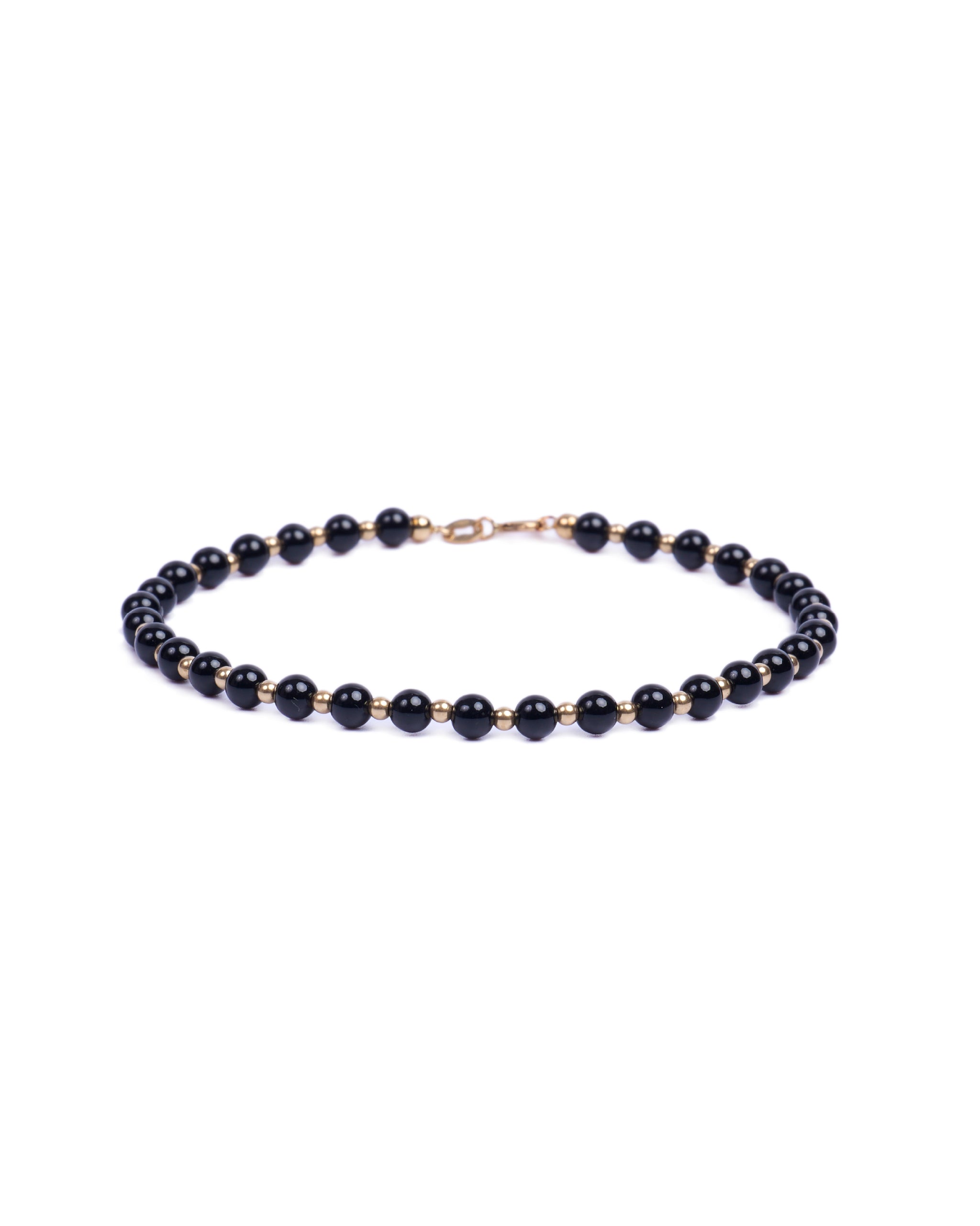 18K gold beads with Onyx beads bracelet