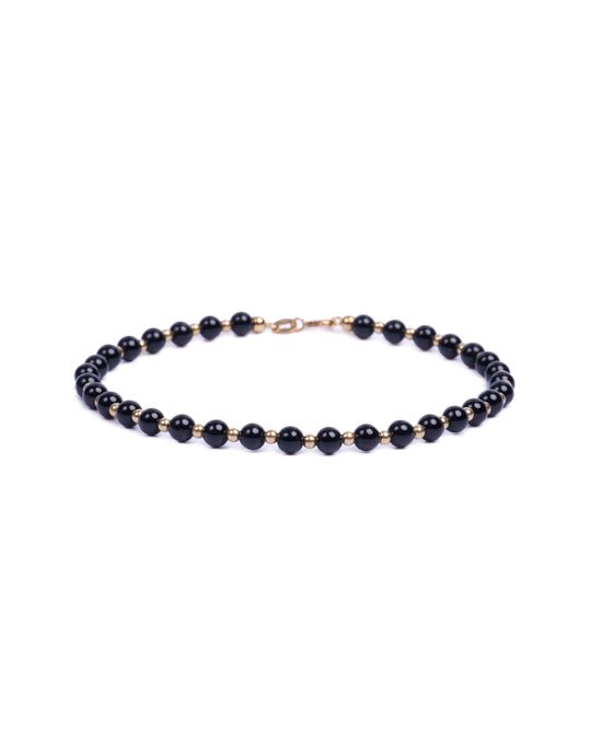 18K gold beads with Onyx beads bracelet