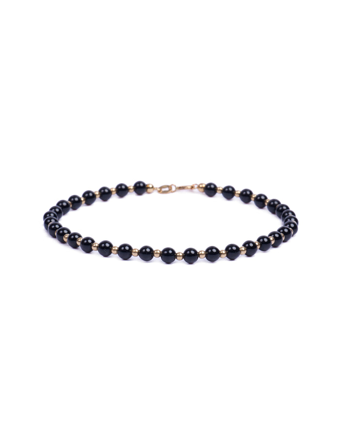 18K gold beads with Onyx beads bracelet