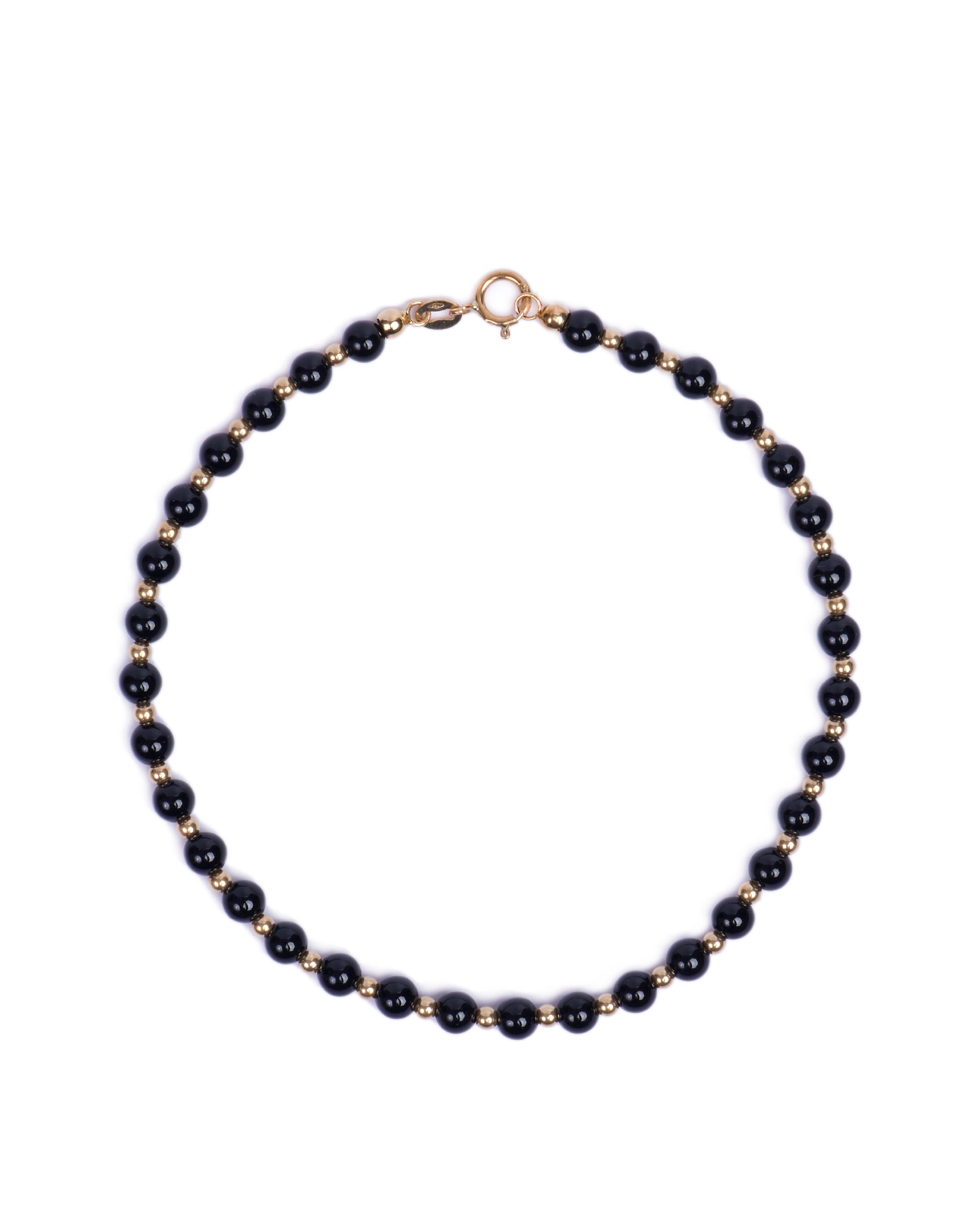 18K gold beads with Onyx beads bracelet