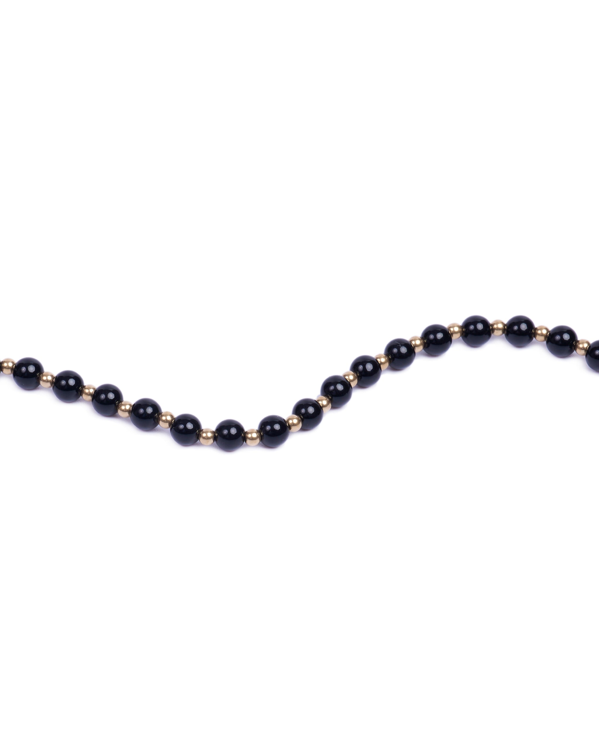 18K gold beads with Onyx beads bracelet