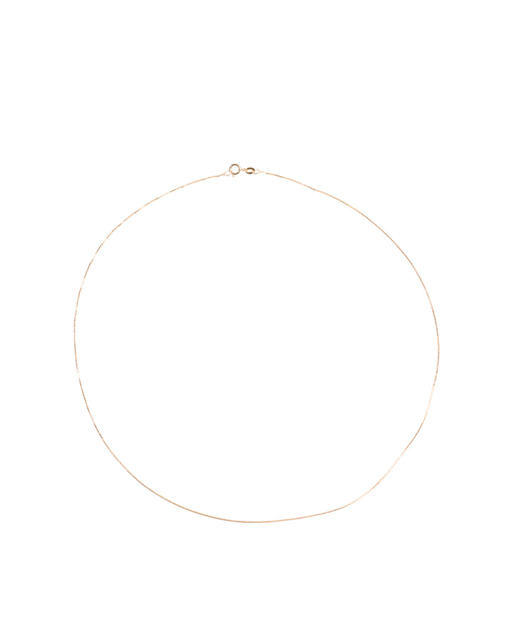 18K Gold box chain necklace