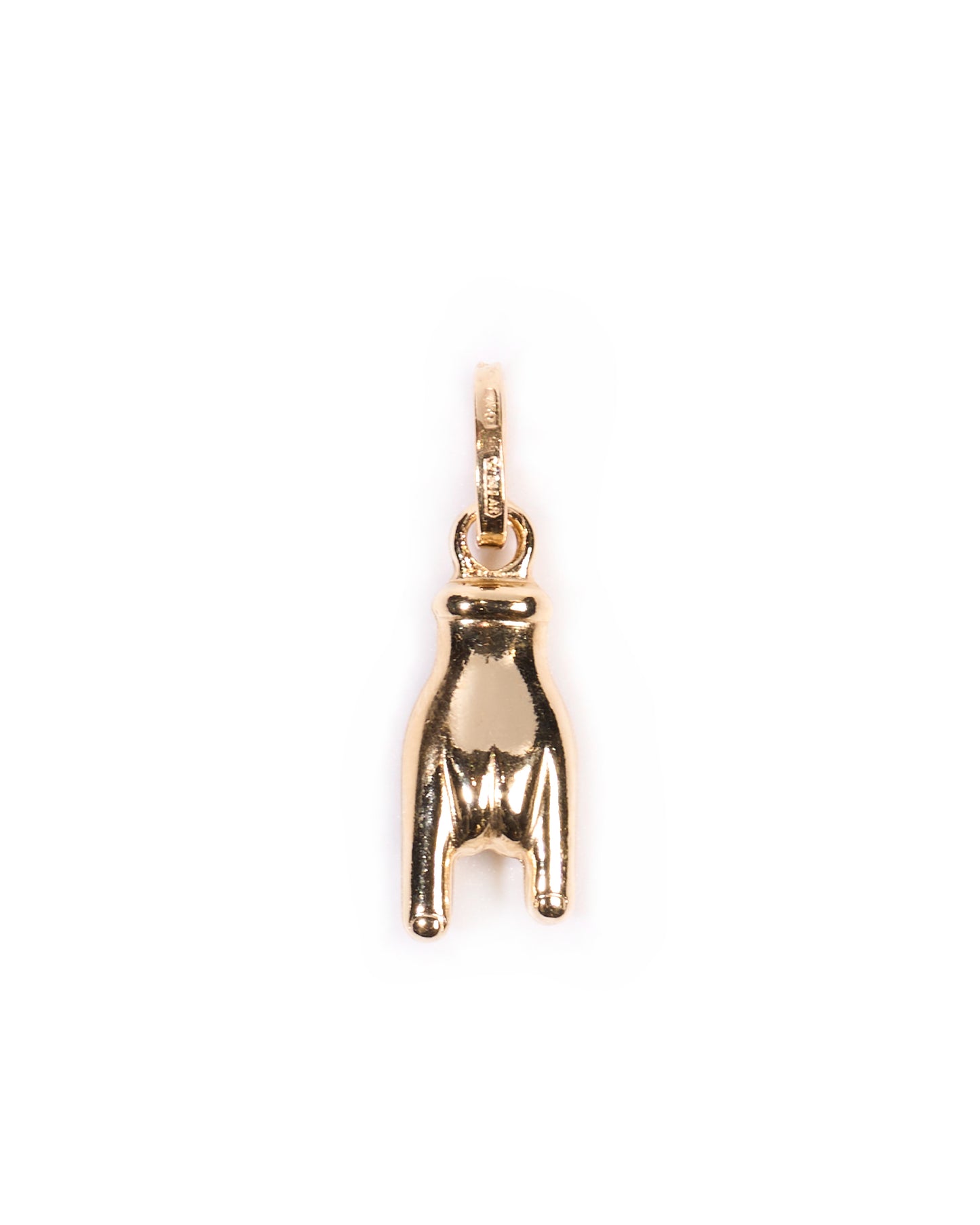 18K Gold Mano Cornuto pendant
