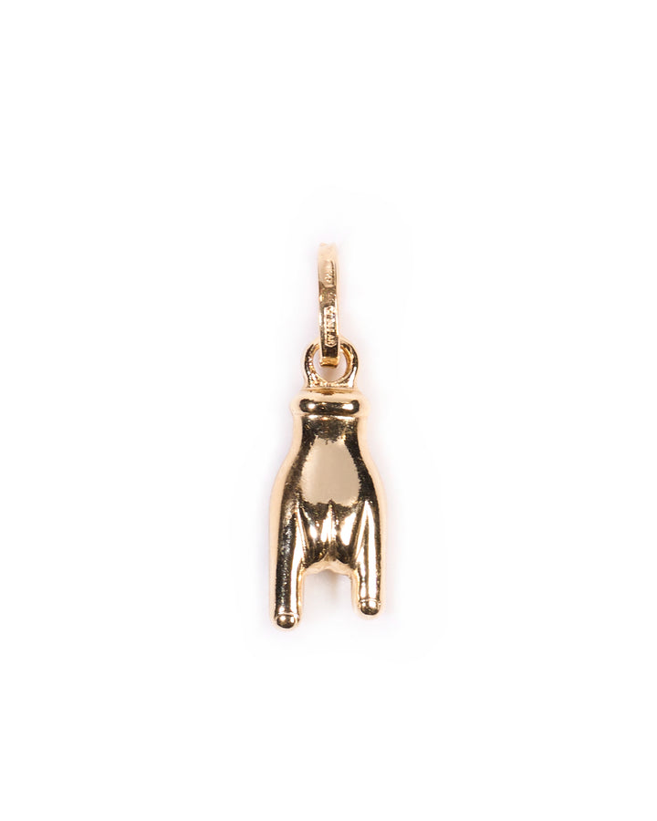 18K Gold Mano Cornuto pendant