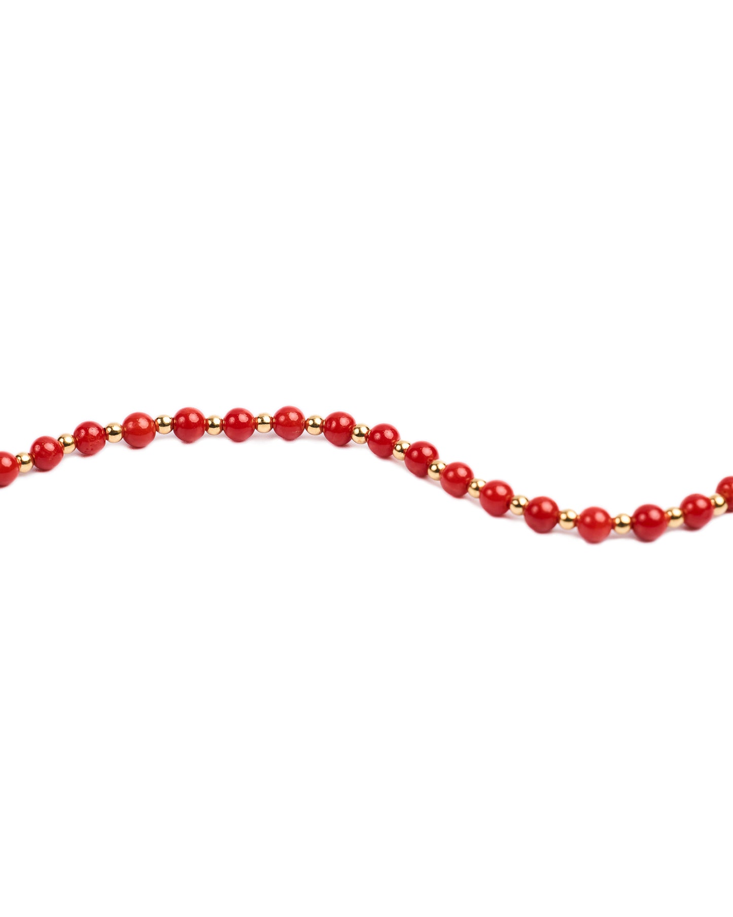 18K gold beads and coral beads bracelet