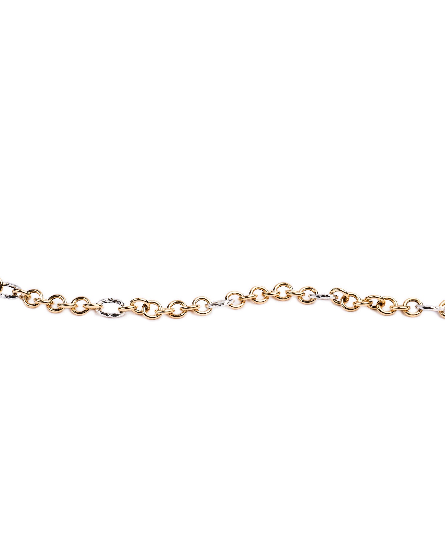 18K gold two tone cable bracelet