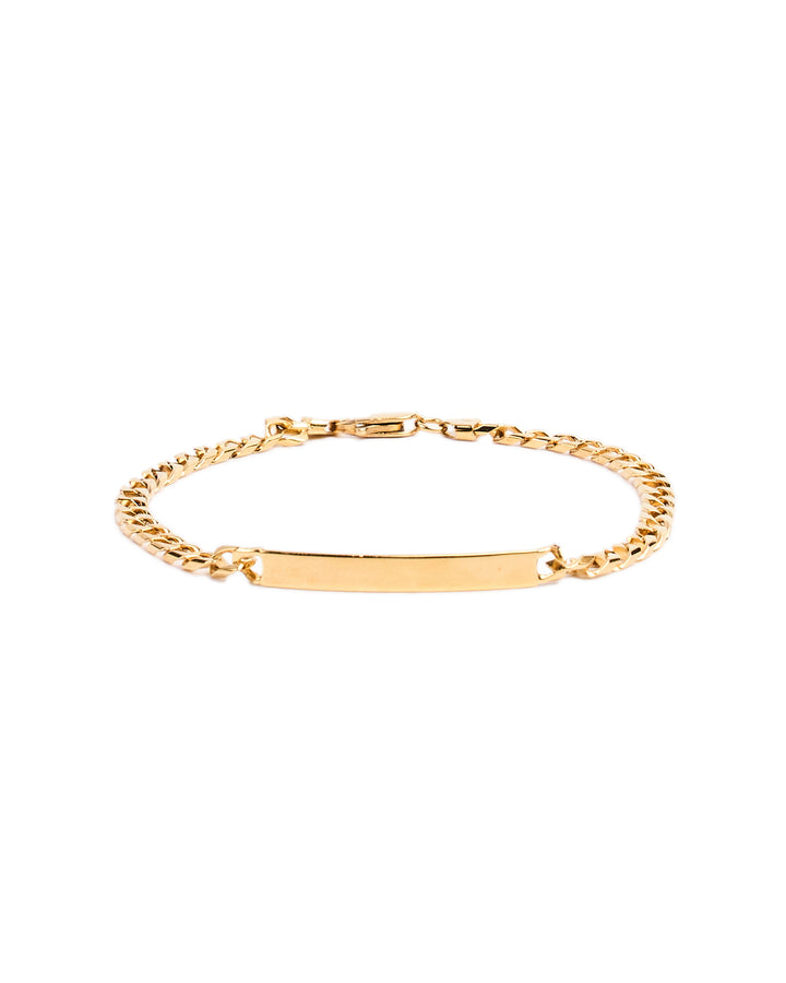 18K gold Franco design with badge bracelet