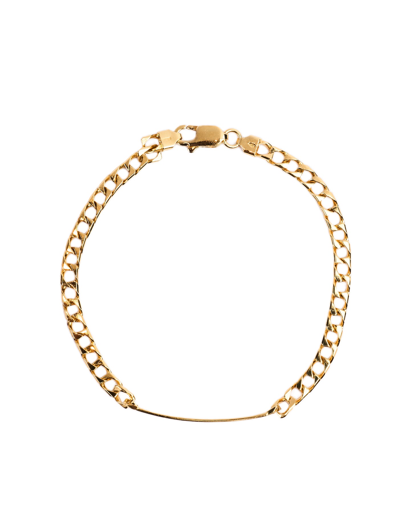 18K gold Franco design with badge bracelet