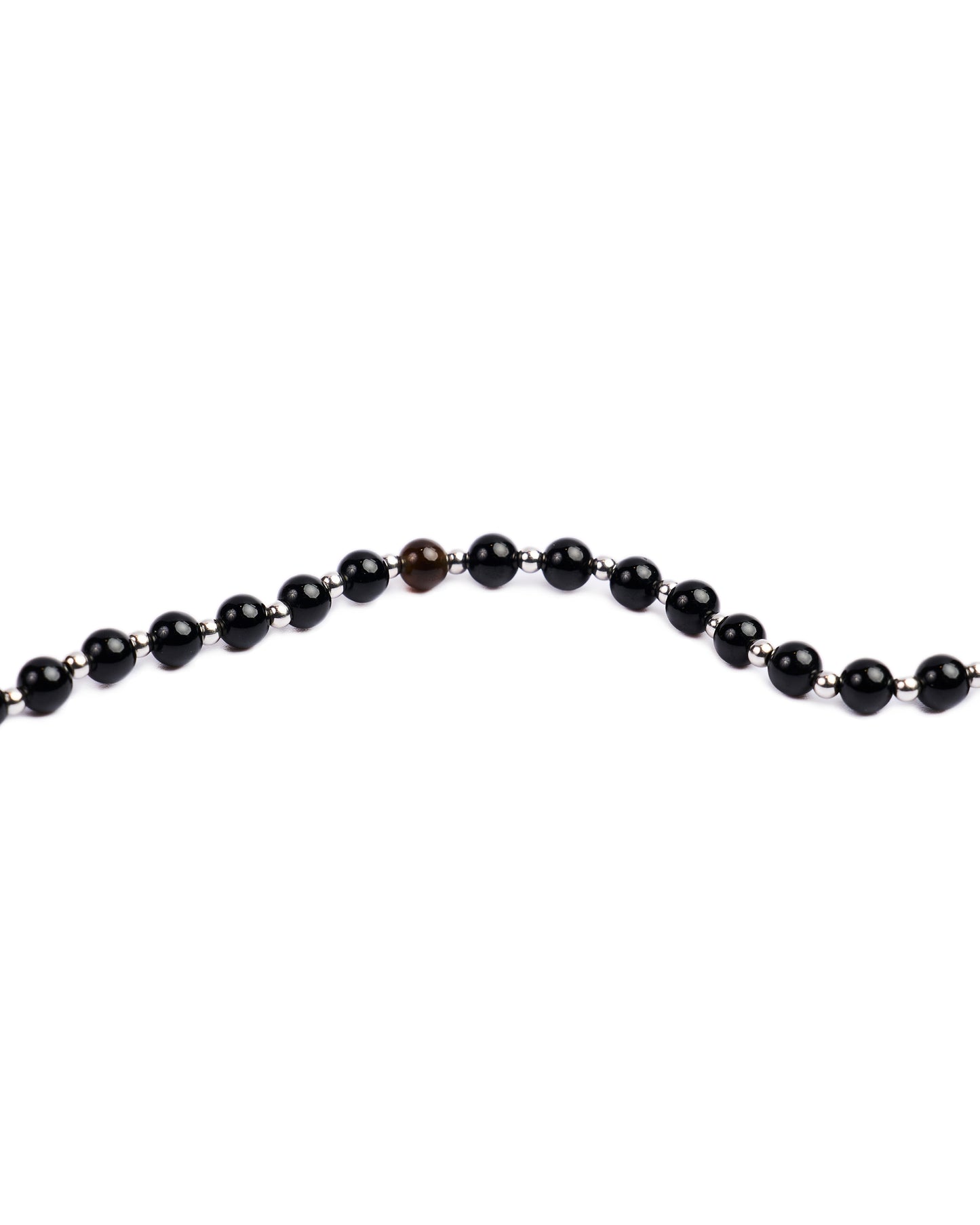 18K White gold beads with onyx beads bracelet