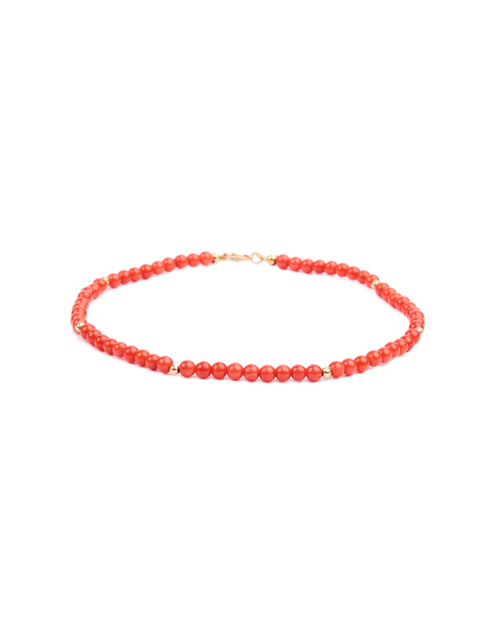 18K gold beads with coral beads small bracelet