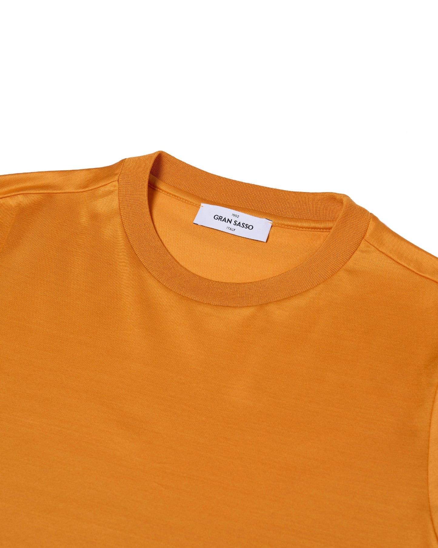 Crewneck cotton jersey T-shirt - Mustard