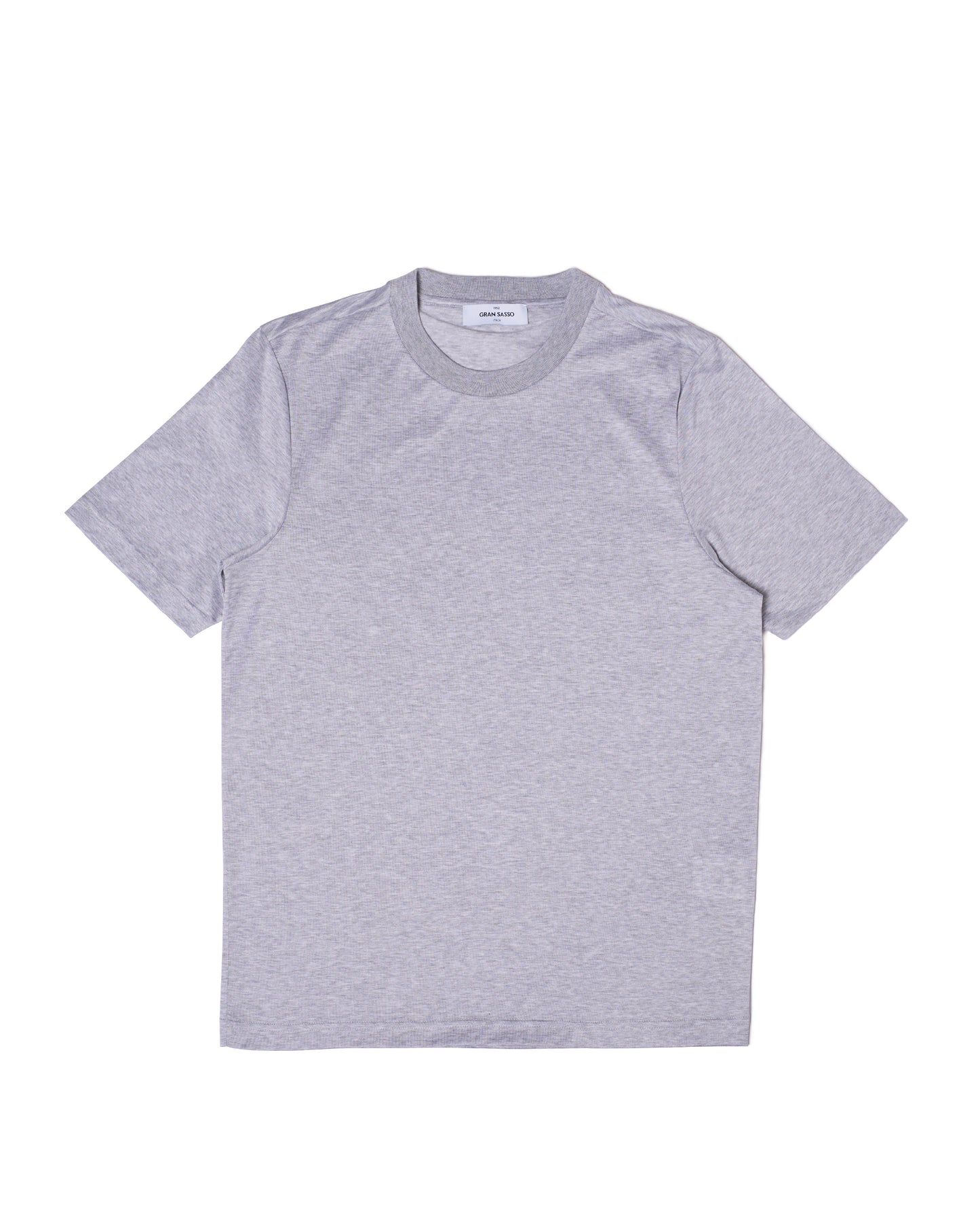 Crewneck cotton jersey T-shirt - Melange grey