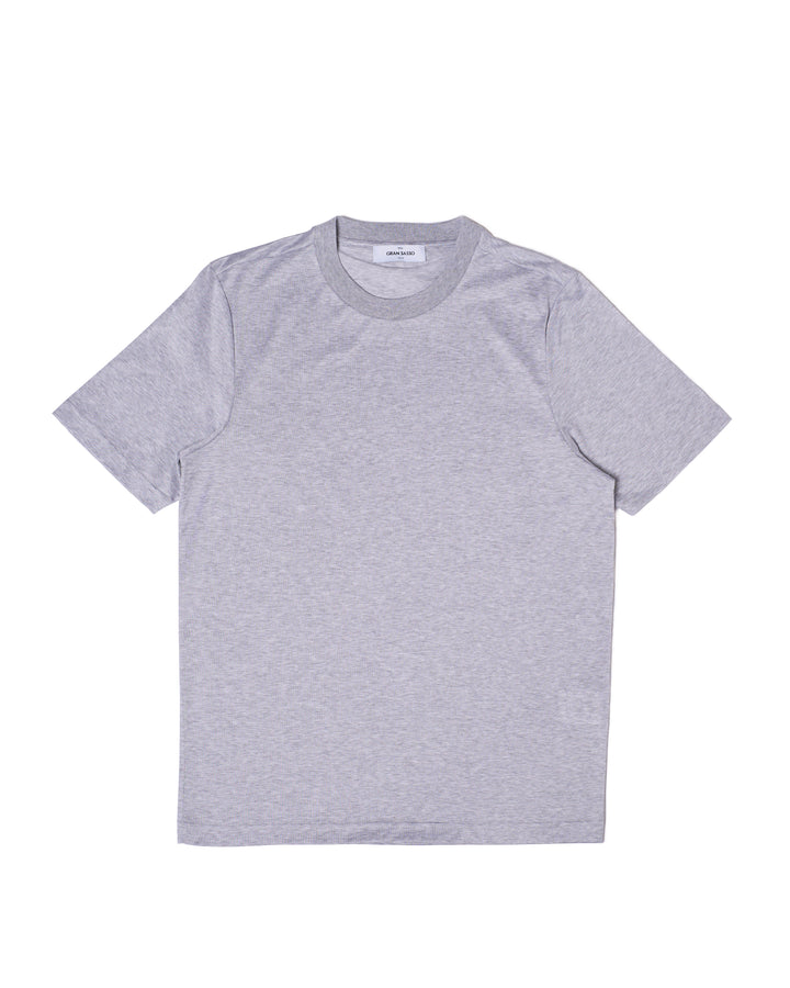 Crewneck cotton jersey T-shirt - Melange grey