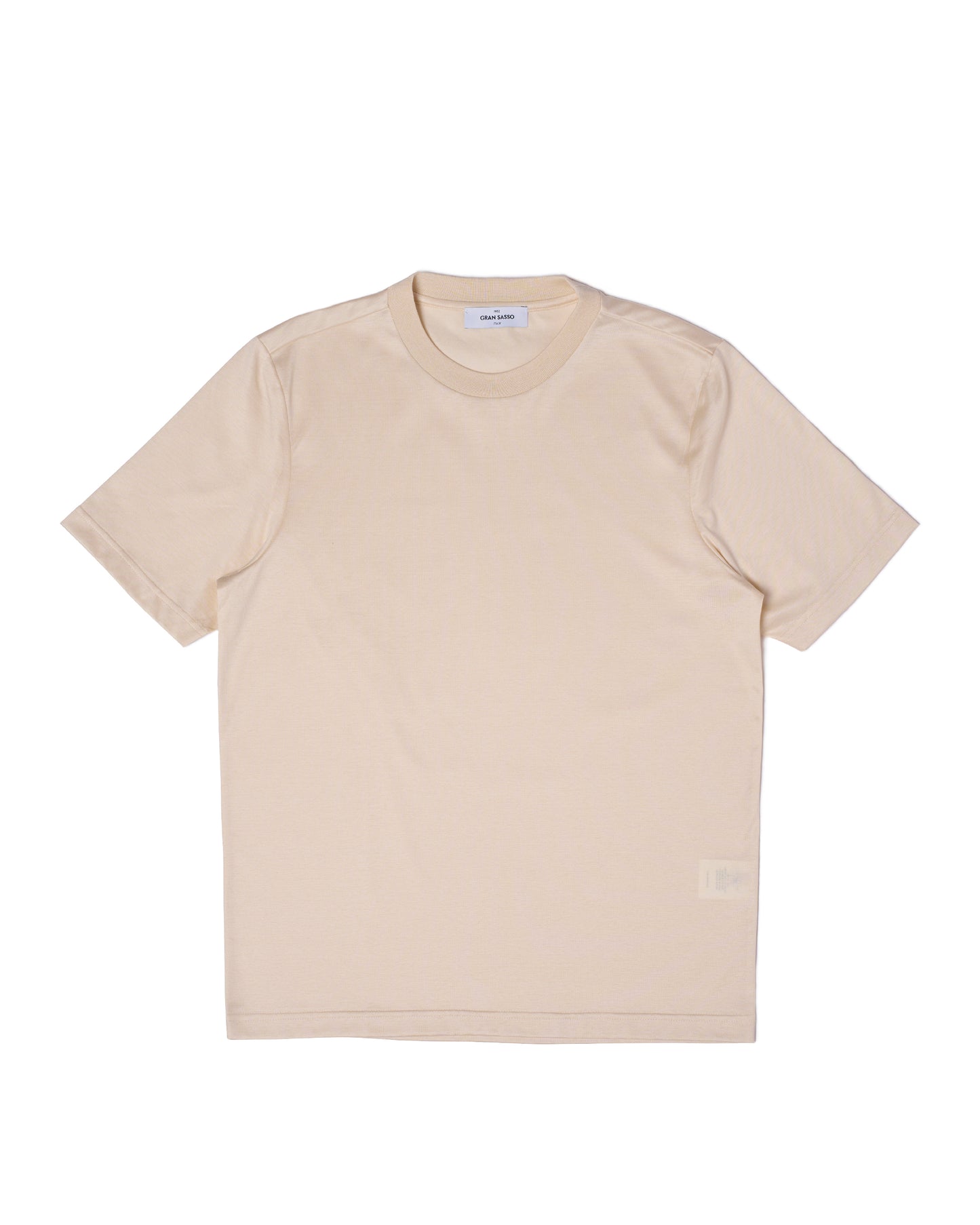 Crewneck cotton jersey T-shirt - Cream
