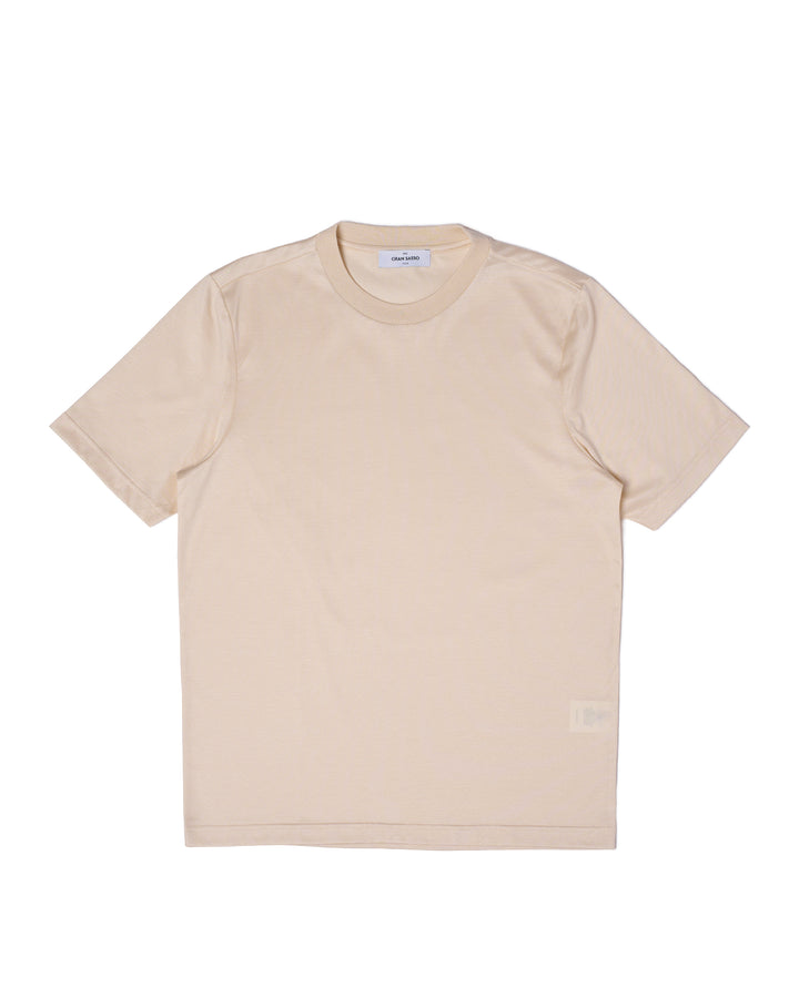 Crewneck cotton jersey T-shirt - Cream