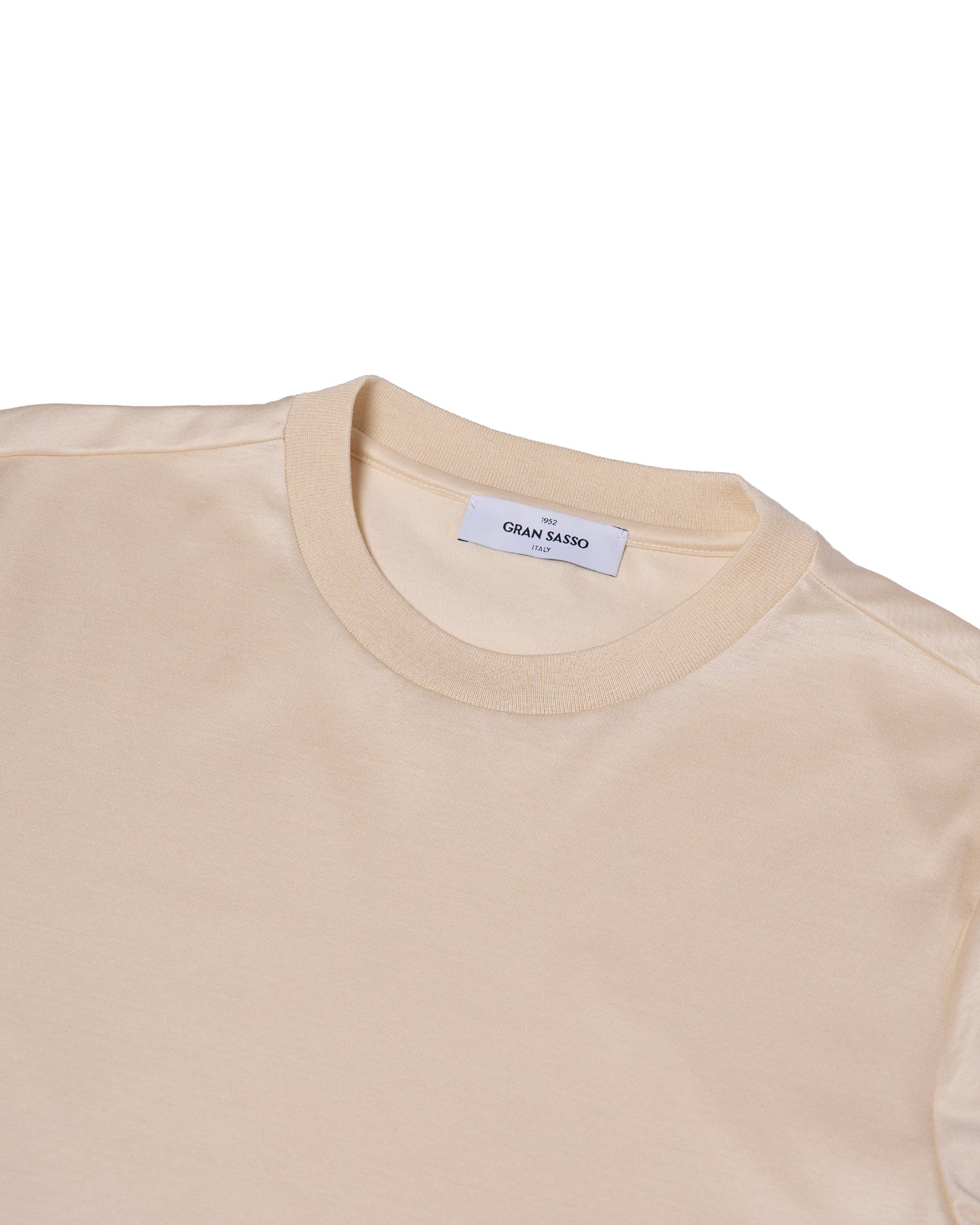 Crewneck cotton jersey T-shirt - Cream
